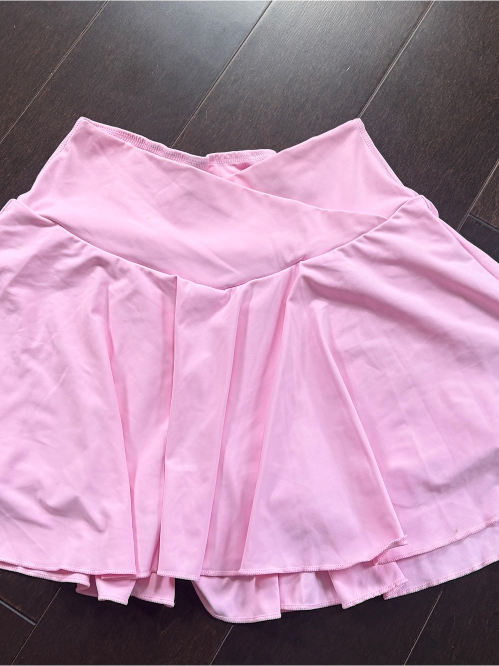 Pink Skirt with Crossover Waistband